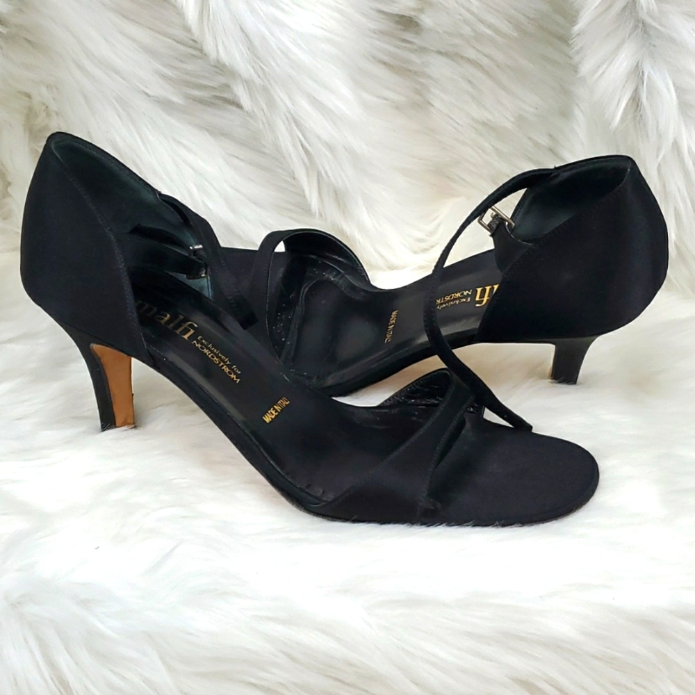 Amalfi Exclusively Nordstrom heel satin shoes sandals women size 7.5 B